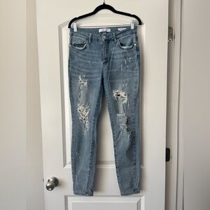 Judy Blue Skinny Distressed Blue Jeans EUC Size 29/9